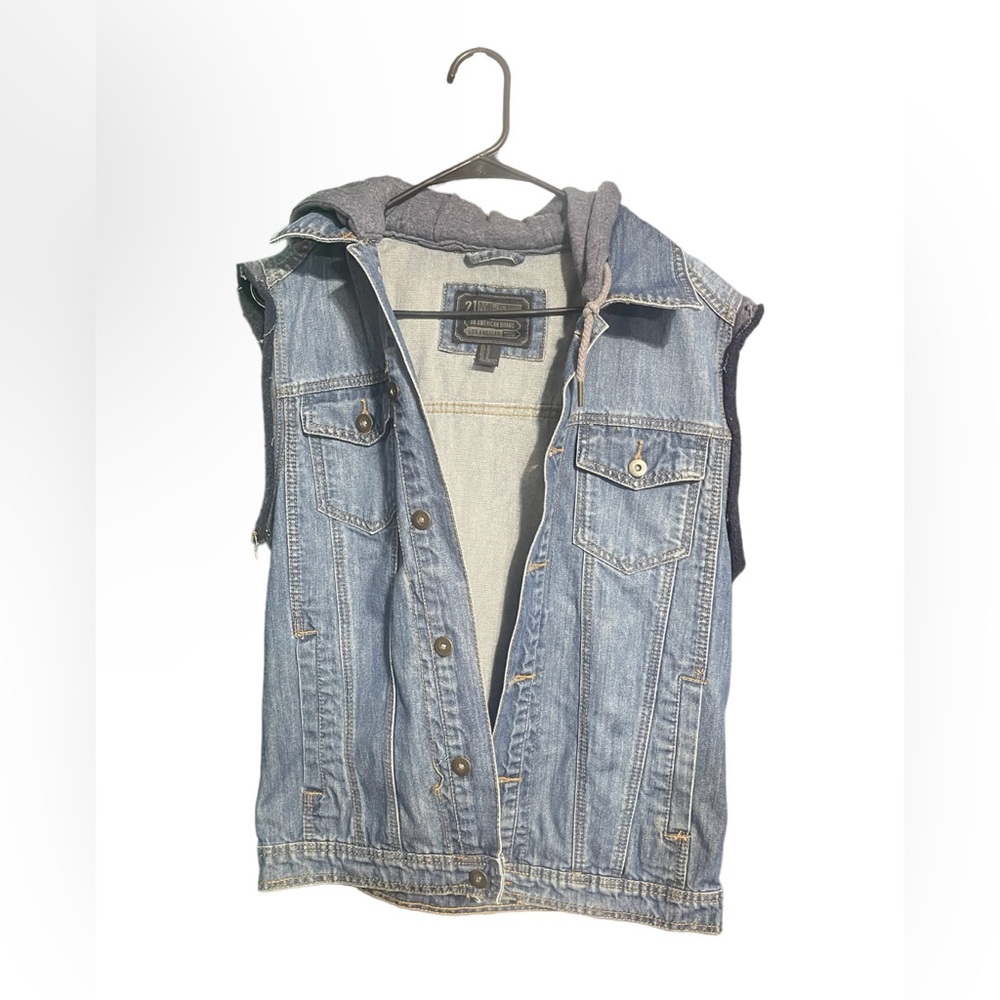 21Men Size Medium Sleeveless Denim Jean Jacket